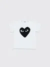 Comme Des Garçons Play Kid - Big Black Heart T-shirt In Yellow