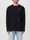 Comme Des Garçons Play Comme Des Garcons Play Mens Black Vertical Heart-print Cotton-jersey T-shirt In Black