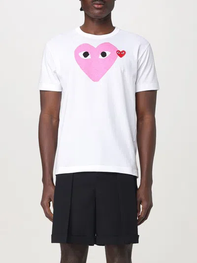 Comme Des Garçons Play Футболка Из Хлопкового Джерси In Pink