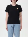 Comme Des Garçons Play Black And Gold Heart Patch T-shirt In Black