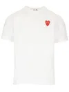 COMME DES GARÇONS PLAY T-SHIRT DOUBLE RED HEARTS