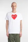 Comme Des Garçons Play Graphic Print Crew Neck Short Sleeves T-shirt In White