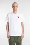 Comme Des Garçons Play T-shirt In White Cotton In White
