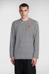 Comme Des Garçons Play Omme Des Garcons Play Single Heart Stripe T Shirt In Multi