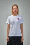 Comme Des Garçons Play T-shirt Metalstone Metalstone Heart In White