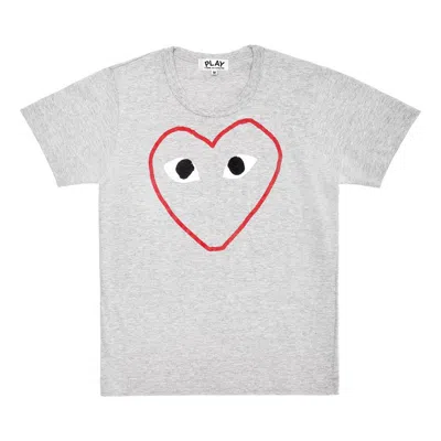 Comme Des Garçons Play Comme Des Garcons Play T-shirt Red Printing Short Sleeve Gray