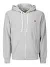 Comme Des Garçons Play Heart Patch Zip-up Hoodie In Grey