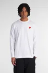 Comme Des Garçons Play White Heart Patch Long Sleeve T-shirt In White