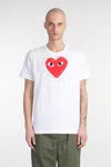 Comme Des Garçons Play Graphic Print Crew Neck Short Sleeves T-shirt In White