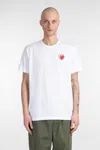 Comme Des Garçons Play T-shirt In White Cotton In White