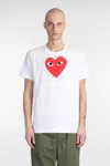 Comme Des Garçons Play Graphic Print Crew Neck Short Sleeves T-shirt In White