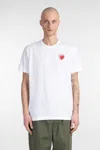 Comme Des Garçons Play T-shirt In White Cotton In White