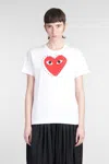 Comme Des Garçons Play Printed Red Heart T-shirt In White