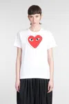 Comme Des Garçons Play Printed Red Heart T-shirt In White