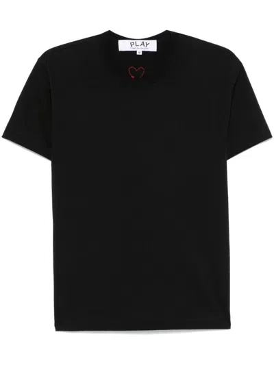 Comme Des Garçons Play T-shirt With Heart Application In Black