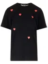 Comme Des Garçons Play Scattered Hearts Cotton T-shirt In Black