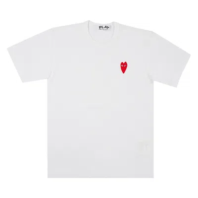 Pre-owned Comme Des Garçons Play T-shirt With Red Heart 'white' | Men's Size S