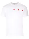 Comme Des Garçons Play T-shirt With Red Hearts In Gray