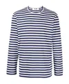 Comme Des Garçons Play X The Artist Invader Pixelated-appliqué Striped T-shirt In Blue