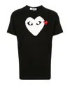 Comme Des Garçons Play Comme Des Garcons Play Mens Black Heart-logo Cotton-jersey T-shirt In Black
