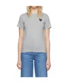 Comme Des Garçons Play Comme Des Garcons Play Grey And Black Small Heart Patch T-shirt In Gray