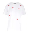 Comme Des Garçons Play T-shirt With Round Neck And Short Sleeves In White