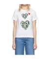 Comme Des Garçons Play T-shirt With Round Neck And Short Sleeves In White