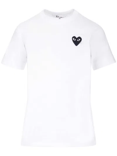Comme Des Garçons Play T-shirt With Small Black Heart In White