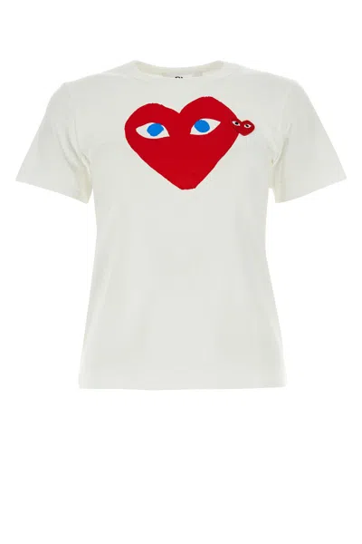 Comme Des Garçons Play T-shirt-xs Nd Comme Des Garcons Play Female In White