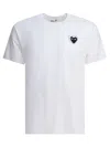 Comme Des Garçons Play Heart Patch Crew Neck T-shirt With Embroidered Detail In White