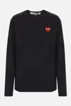 Comme Des Garçons Play Heart Logo Patch Sweater In Blue