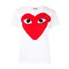 Comme Des Garçons Play Heart Print T-shirt In White/red