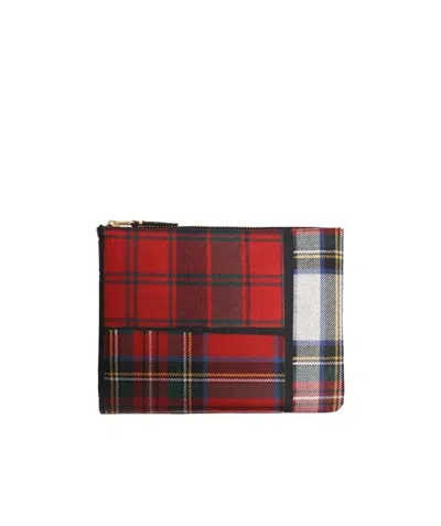 Comme Des Garçons Play Tartan Patchwork Clutch