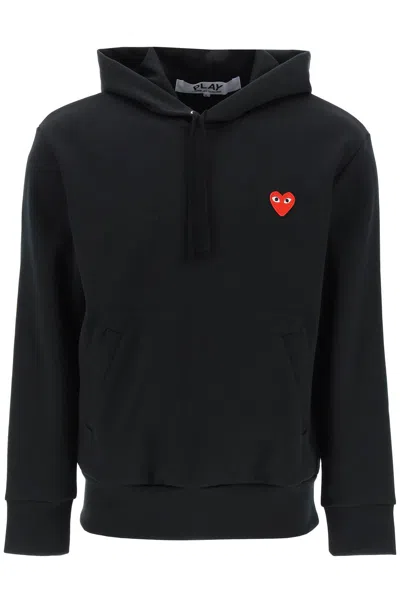 Comme Des Garçons Play Technical Jersey Hoodie In Nero