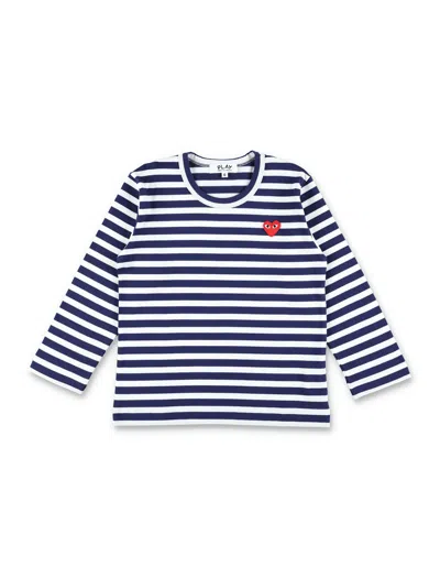 Comme Des Garçons Play Kids' Tee L/s Stripes In Multi