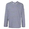 Comme Des Garçons Play X Invader Logo-patch Striped T-shirt In Multicolor