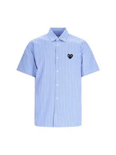 Comme Des Garçons Play Tshirt Black Emblem In Blue