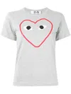 Comme Des Garçons Play Logo-print Crew Neck T-shirt In 1 Grey
