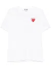 Comme Des Garçons Play White Metal Stone Emblem Red Heart T-shirt