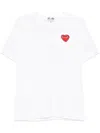 Comme Des Garçons Play Logo Embroidered T-shirt With Round Neck In 2 Whitexred