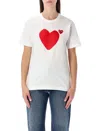 Comme Des Garçons Play Tshirt Heart Front Back In White