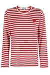 Comme Des Garçons Play Tshirt Red Emblem In Red
