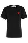 Comme Des Garçons Play Tshirt Red Emblem In Black