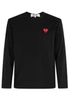 Comme Des Garçons Play Tshirt Red Emblem In Black