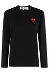 Comme Des Garçons Play Tshirt Red Emblem In Black