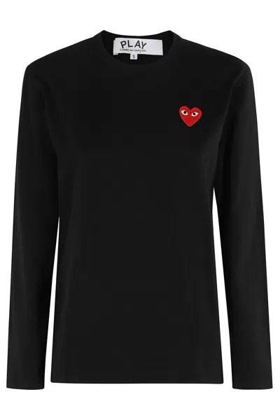 Comme Des Garçons Play Tshirt Red Emblem In Black