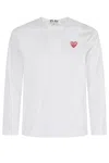 Comme Des Garçons Play Tshirt Red Emblem In Gray