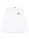 Comme Des Garçons Play Heart-patch Cotton T-shirt In 2 White