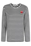 Comme Des Garçons Play Tshirt Red Emblem In Multi