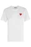 Comme Des Garçons Play Tshirt Red Emblem In White